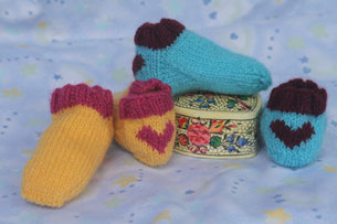 knitted baby booties/socks